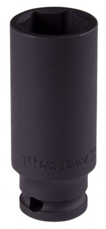Головка торцевая ударная глубокая KING TONY 6-гранная 3/8", 19 мм [343519M]