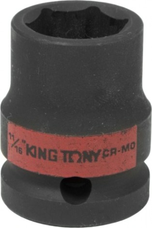 Головка торцевая ударная KING TONY 6-гранная 1/2", 11/16", дюймовая [453522S]