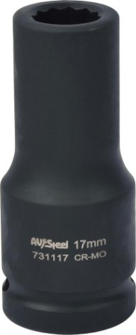 Головка ударная 12-ти гранная 3/4 AV Steel AV-731117 удлиненная 17мм Головка ударная 12-ти гранная 3/4 AV Steel AV-731117 удлиненная 17мм