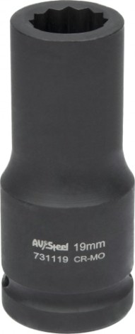 Головка ударная 12-ти гранная 3/4 AV Steel AV-731119 удлиненная 19мм Головка ударная 12-ти гранная 3/4 AV Steel AV-731119 удлиненная 19мм