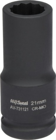 Головка ударная 12-ти гранная 3/4 AV Steel AV-731121 удлиненная 21мм Головка ударная 12-ти гранная 3/4 AV Steel AV-731121 удлиненная 21мм