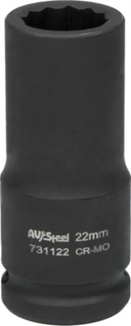 Головка ударная 12-ти гранная 3/4 AV Steel AV-731122 удлиненная 22мм Головка ударная 12-ти гранная 3/4 AV Steel AV-731122 удлиненная 22мм