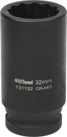 Головка ударная 12-ти гранная 3/4 AV Steel AV-731132 удлиненная 32мм Головка ударная 12-ти гранная 3/4 AV Steel AV-731132 удлиненная 32мм