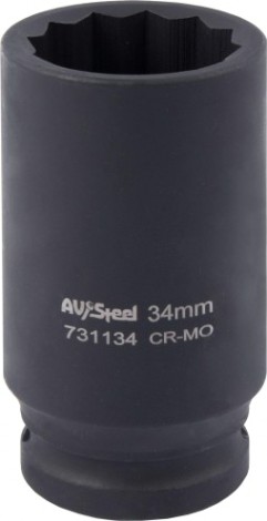 Головка ударная 12-ти гранная 3/4 AV Steel AV-731134 удлиненная 34мм Головка ударная 12-ти гранная 3/4 AV Steel AV-731134 удлиненная 34мм