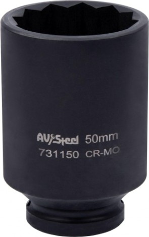 Головка ударная 12-ти гранная 3/4 AV Steel AV-731150 удлиненная 50мм Головка ударная 12-ти гранная 3/4 AV Steel AV-731150 удлиненная 50мм