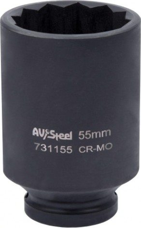 Головка ударная 12-ти гранная 3/4 AV Steel AV-731155 удлиненная 55мм Головка ударная 12-ти гранная 3/4 AV Steel AV-731155 удлиненная 55мм