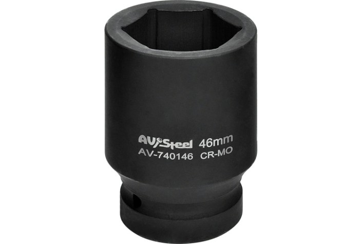 Головка ударная торцевая глубокая 6-ти гранная AV Steel AV-740146 1", 46 мм