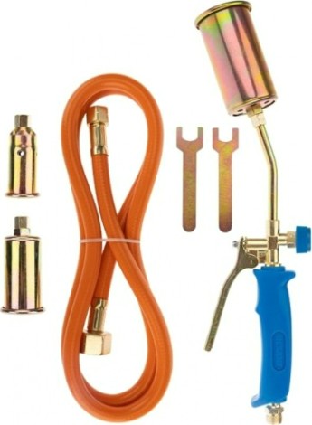 Горелка газовоздушная REXANT ГВП-450КР кровельная, в наборе 3 насадки, шланг 1,5 м [11-0998]