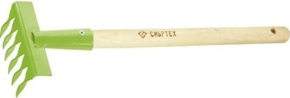 Грабли 6-ти зубые, 120*390 мм, витые СИБРТЕХ стальные, деревянная рукоятка, АГРОНОМ [61758]