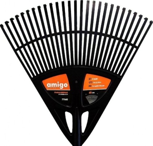 Грабли Amigo Grande веерные полипропилен с металлическим черенком [77065]