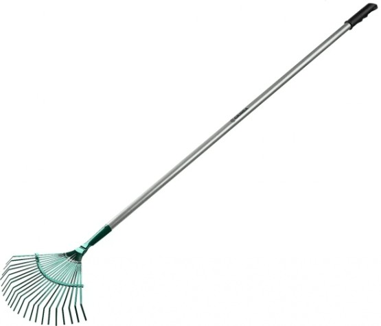 Грабли GRINDA PRO Line 22 плоских зубца, с алюминиевым черенком [39586]