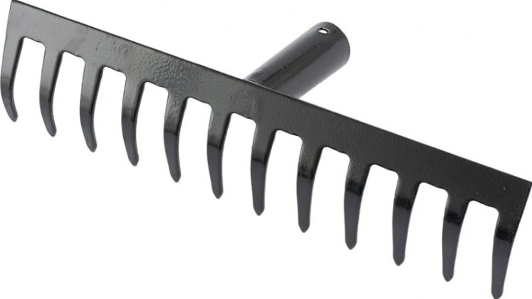 Грабли стальные СИБРТЕХ 12 зубьев прямые без черенка 61746 [61746]