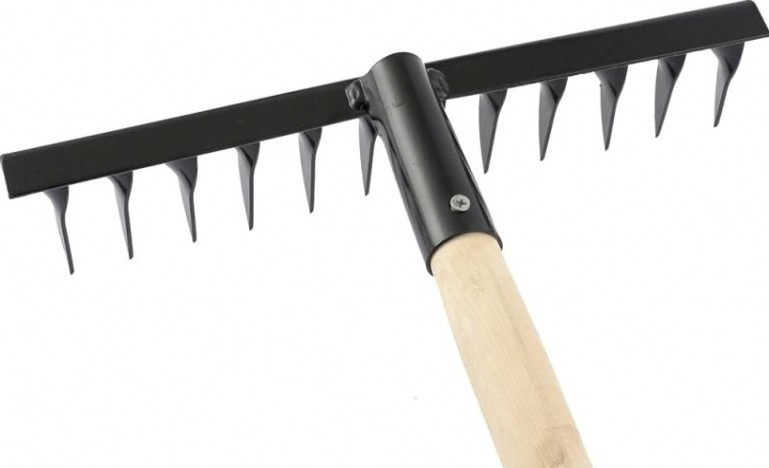 Грабли стальные СИБРТЕХ 12 зубьев витые с черенком 61744 (5) [61744]