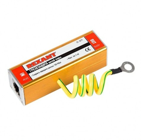 Грозозащита REXANT 06-0119-C информационного кабеля, гнездо - гнездо Грозозащита REXANT 06-0119-C информационного кабеля, гнездо - гнездо