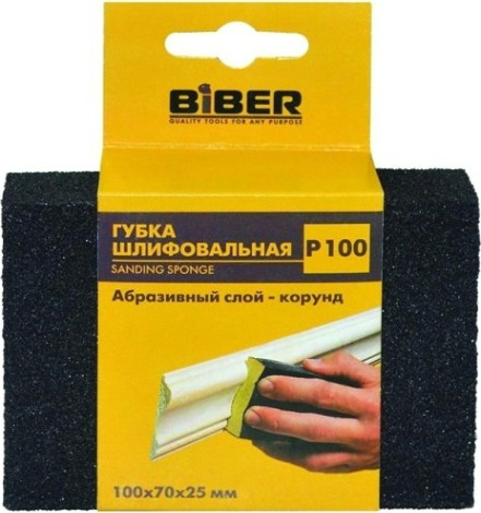 Губка шлифовальная Biber 70671 р60 100х70х25 [тов-149931]
