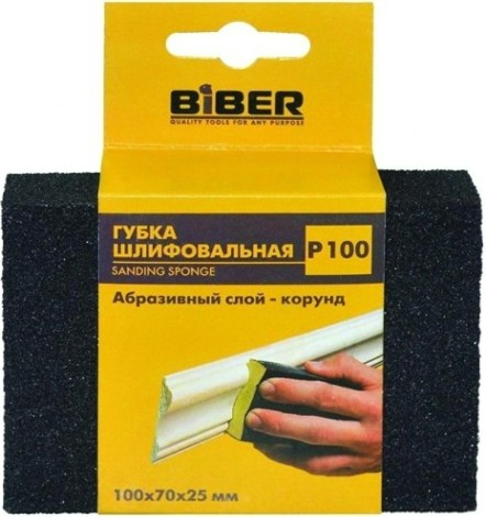 Губка шлифовальная Biber 70675 4-сторонняя р150 100х70х25 [Тов-149933]