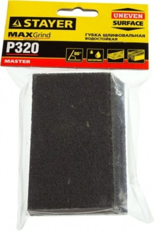 Губка STAYER MASTER угловая, р320, 100x68x42x26 мм. [3561-320]