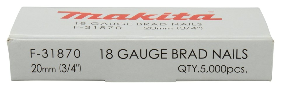 Гвоздь MAKITA F-31870 (оцинкованный) 18GA длина 20 мм, 5000 шт.