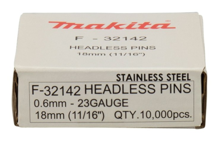 Гвоздь MAKITA F-32142 (нержавейка), 23Ga, 18 мм, 10000 шт.
