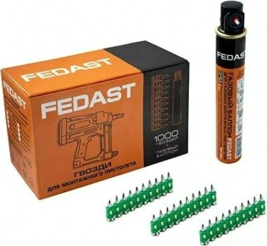 Гвоздь монтажный FEDAST 3.0 х 16 мм усиленный (уп.1000 шт.+ баллон) [fd3016egfc]