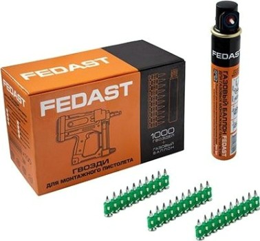 Гвоздь монтажный FEDAST 3.0 х 25 мм усиленный (уп.1000 шт.+ баллон) [fd3025egfc]