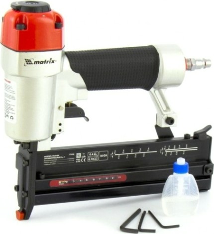 Гвоздезабивной пистолет пневматический MATRIX 10-50 мм нейлер-степлер [57426]