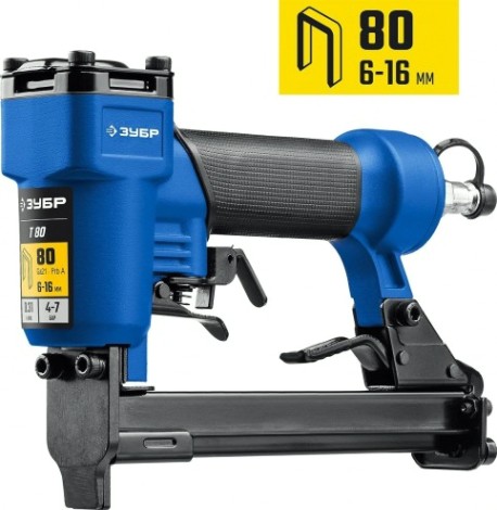 Гвоздезабивной пистолет пневматический ЗУБР Т80 6-16 мм [31938]