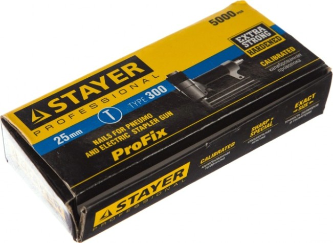 Гвозди для скобозабивателя STAYER MASTER 25 мм нейлера тип 300, 5000 шт [31530-25]