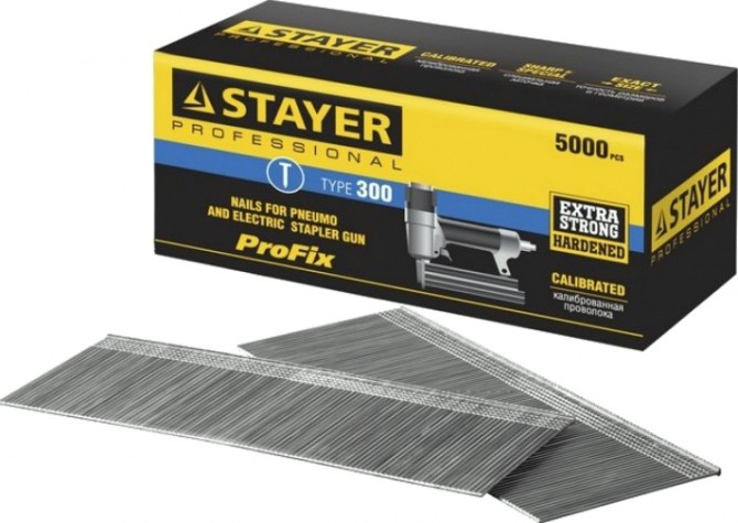Гвозди для скобозабивателя STAYER MASTER 35 мм нейлера тип 300, 5000 шт [31530-35]