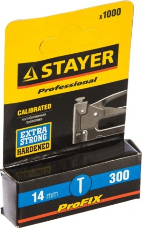 Гвозди для скобозабивателя STAYER ProFIX тип 300, 14 мм, особотвердые, 1000 шт, professiona [31614-14]