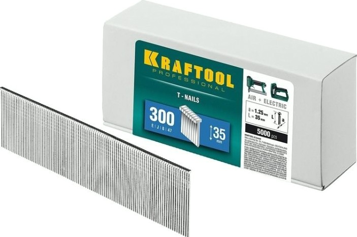 Гвозди KRAFTOOL тип 300 35 мм для нейлера 5000 шт [31785-35]