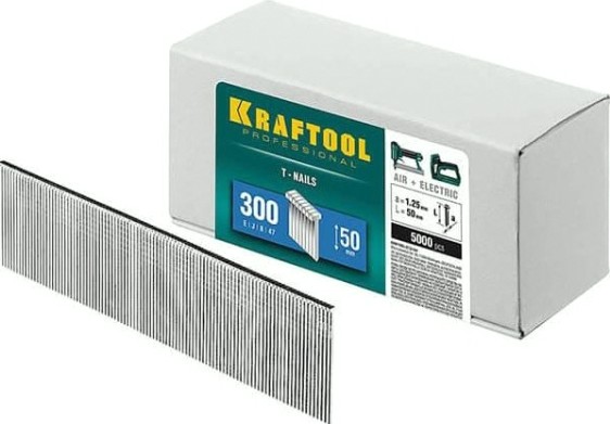 Гвозди KRAFTOOL тип 300 50 мм для нейлера 5000 шт [31785-50]