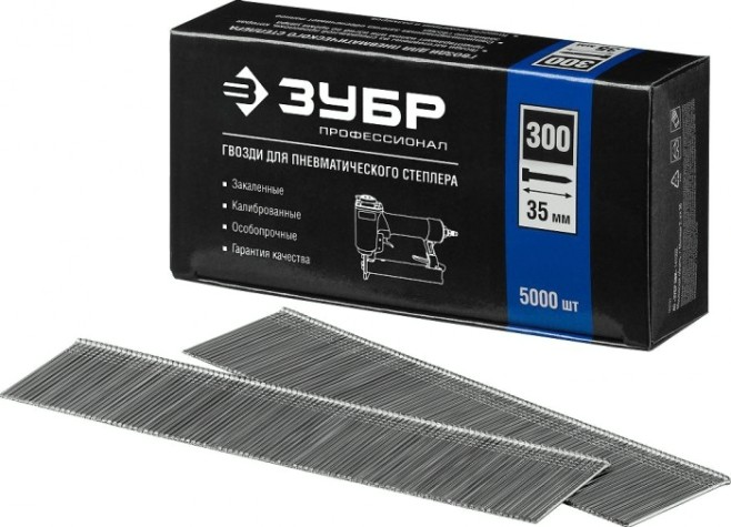 Гвозди ЗУБР ЭКСПЕРТ тип 300, 35 мм для нейлера, 5000 шт [31830-35]