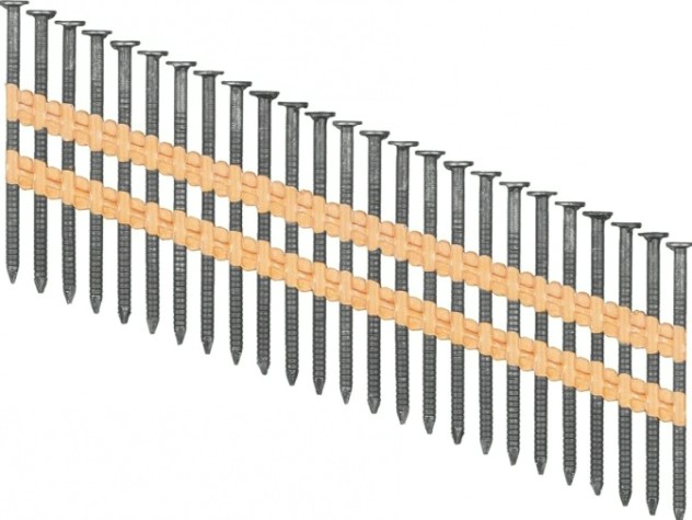 Гвозди ЗУБР рифленые РГР-21, 2000 шт., 90 мм, 21°, реечные [305392-90]