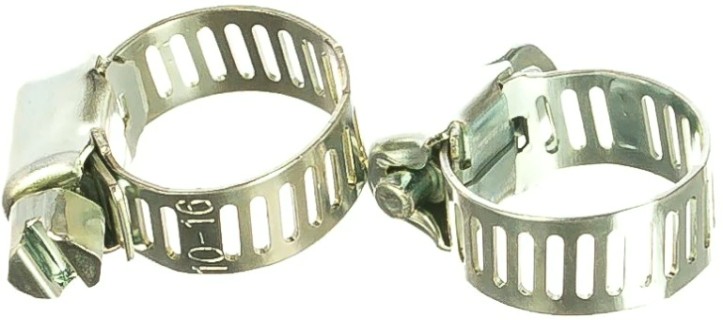 Хомут червячный из нержавеющей стали ЗУБР НХ-8П 10-16 мм, с просечной лентой 200 шт [37811-10-16-200]