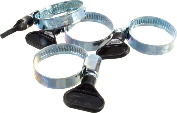 Хомут червячный с ключом QUATTRO ELEMENTI 20-35 мм оцинкованный, 4 шт в блистере [642-210]