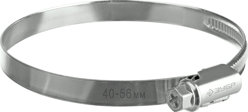 Хомут червячный ЗУБР X-9H 40-56 мм ширина 9 мм, цинк, 50 шт [37807-56]