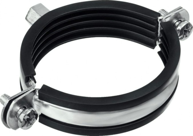 Хомут для монтажа труб двухболтовый ЗУБР 37880-87-94 3" с гайкой м8/м10, 10шт, оцинкованный