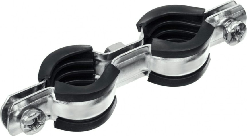 Хомут для монтажа труб двухболтовый ЗУБР 37890-20-24 двойной 1/2", 8шт, оцинкованный