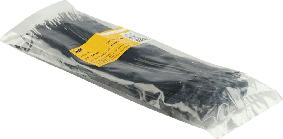 Хомут пластиковый IEK 3.6х200 нейлон черн. (уп. 100шт) [UHH32-D036-200-100]