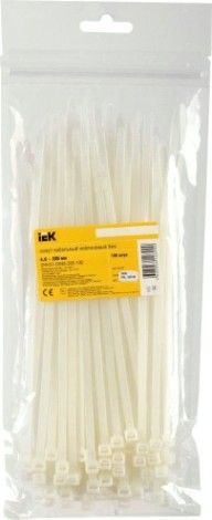 Хомут пластиковый IEK 4.8х200 нейлон бел. (уп. 100шт) [UHH31-D048-200-100]