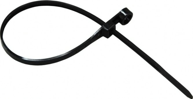 Хомут пластиковый под винт REXANT 200x4,3 мм, черный упаковка 100 шт. [07-0205]