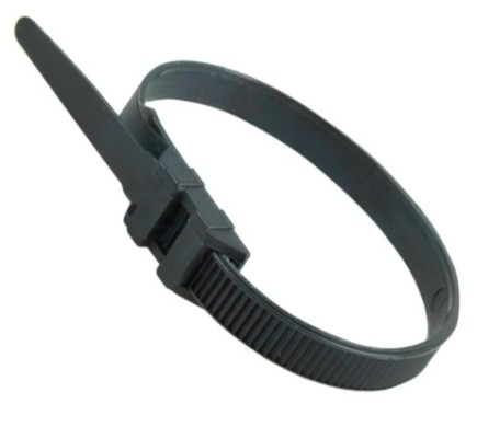 Хомут пластиковый REXANT 180x6,0 мм, черный усиленный с двойным горизонтальным замком упаковка [07-0186]