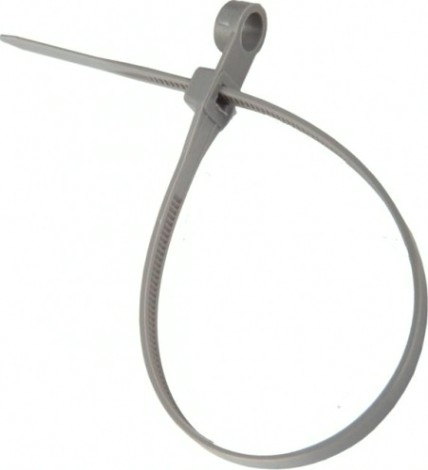 Хомут пластиковый REXANT 220x4,3 мм, серый под винт упаковка 100 шт. [07-0204-3]