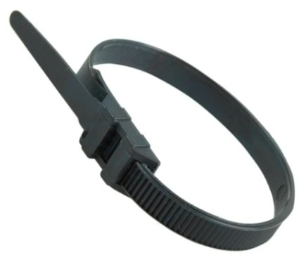 Хомут пластиковый REXANT 260x9,0 мм, черный усиленный с двойным горизонтальным замком упаковка [07-0269]
