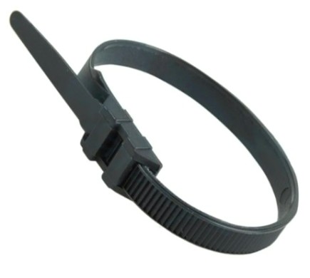 Хомут пластиковый REXANT 350x9,0 мм, черный усиленный с двойным горизонтальным замком упаковка [07-0359]