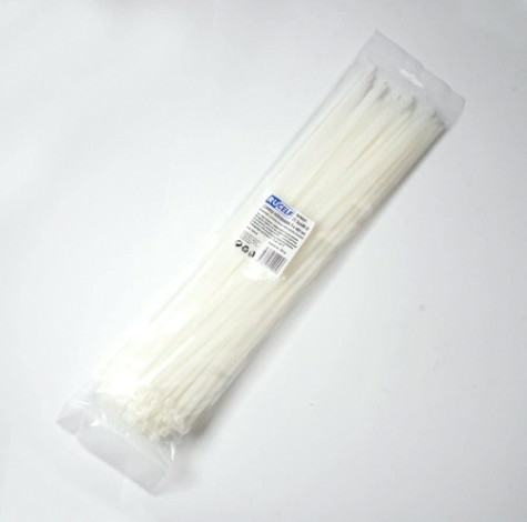 Хомут пластиковый RUCELF СТБ-4х300 нейлоновый белый [СТБ-4х300-Б]