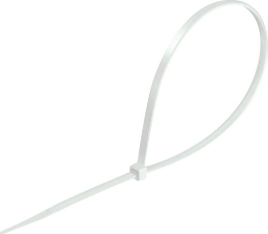 Хомут пластиковый Сибин ХС-Б 3.6х250 мм, 100 шт, нейлоновые. белые [3786-36-250]