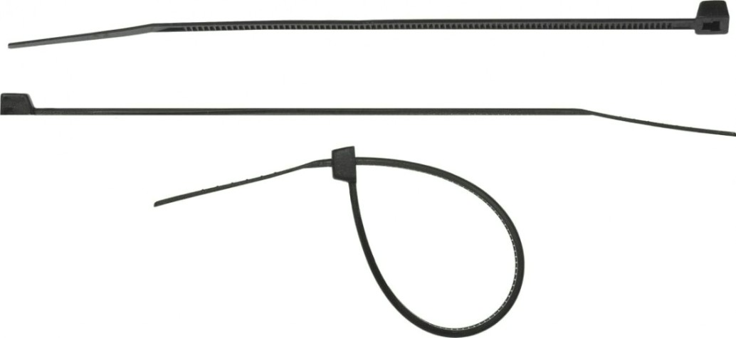 Хомут пластиковый Сибин ХС-Ч 7.6х300 мм, 100 шт, нейлоновые, черные [3788-76-300]