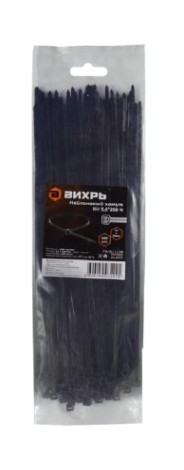 Хомут пластиковый ВИХРЬ 3,6 х 250 (уп.100 шт.) черный [73/9/1/28]